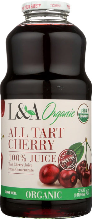 L & A JUICE: Organic All Tart Cherry Juice, 32 oz