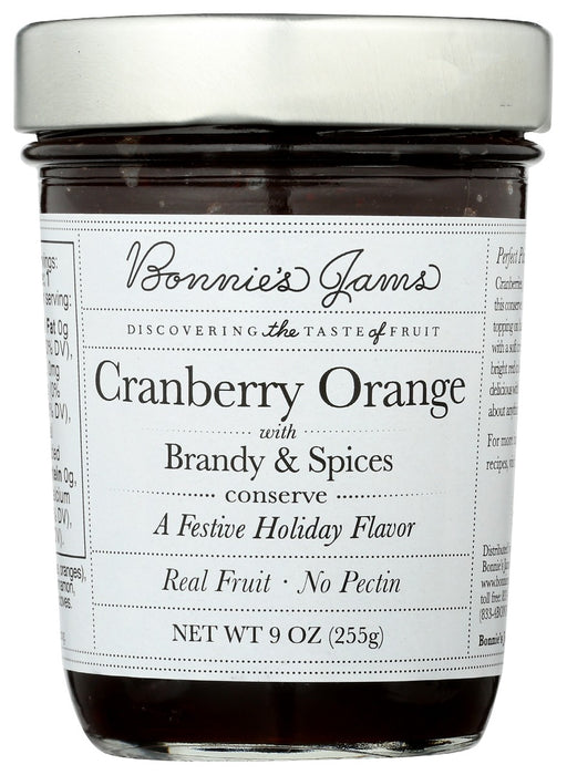 BONNIES JAMS: Cranberry Orange With Brandy and Spices Jam, 9 oz