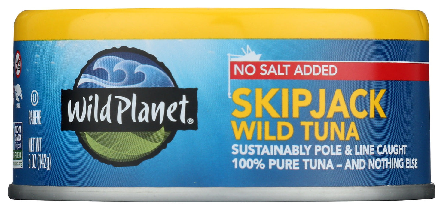 WILD PLANET: Skipjack Wild Tuna No Salt Added, 5 oz