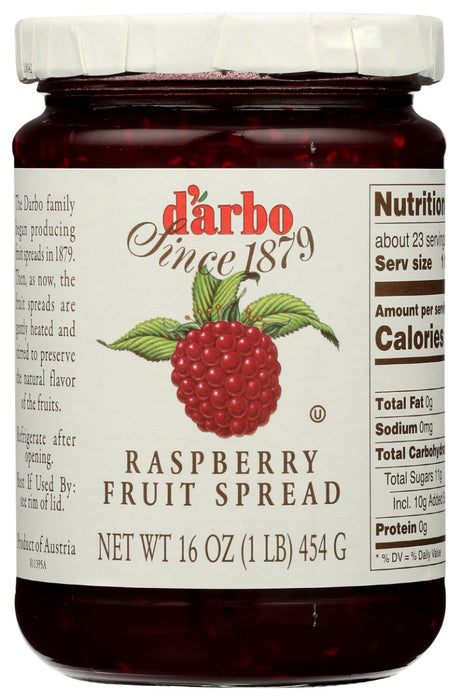 DARBO: Fruit Spread Fruit Raspberry, 16 OZ