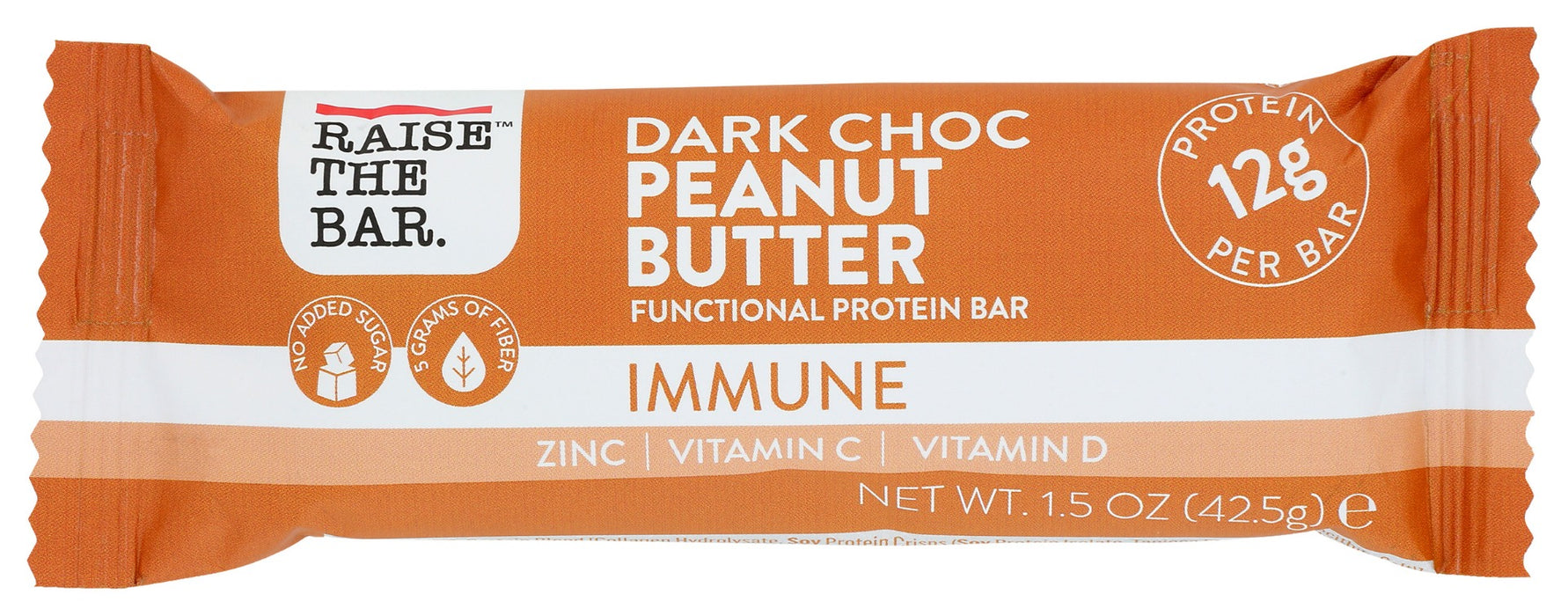 RAISE THE BAR: Bar Protein Immune Dark Chocolate Peanut Butter, 1.5 OZ