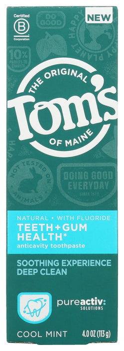 TOMS OF MAINE: PureActiv Teeth + Gum Health Cool Mint, 4.0 oz