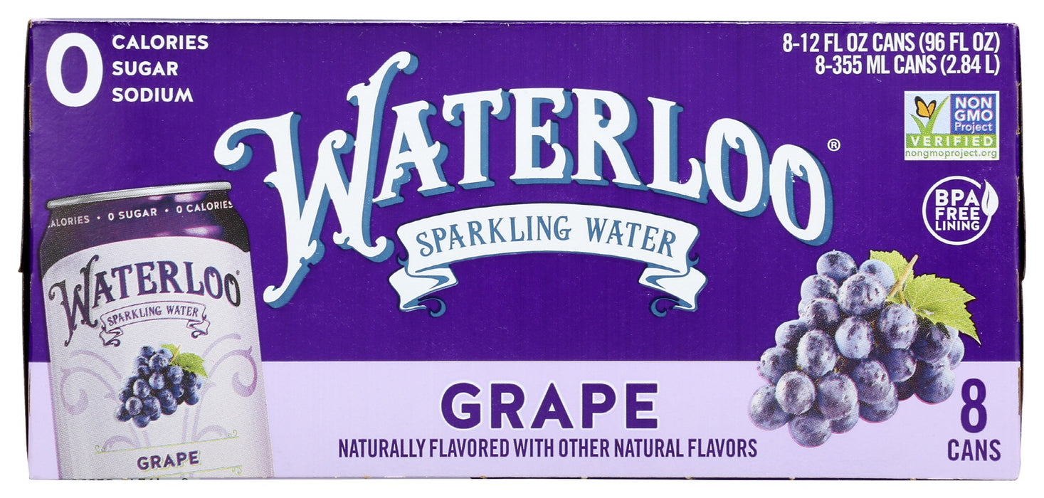 WATERLOO SPARKLING WATER: Water Sparkling Grape 8Pk, 96 FO
