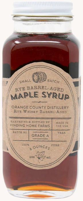 FINDING HOME FARMS: Rye Barrel-Aged Maple Syrup FHB, 8 fo