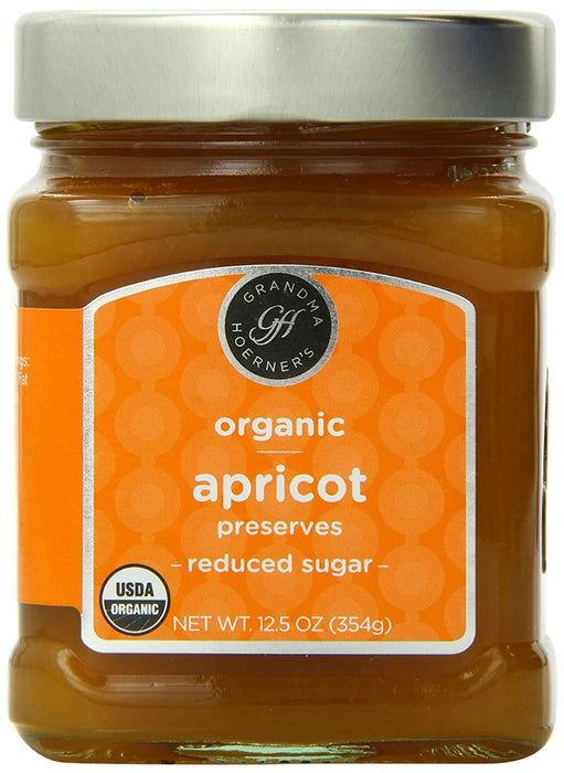 GRANDMA HOERNERS: Organic Apricot Reduced Sugar Preserves, 12.5 oz