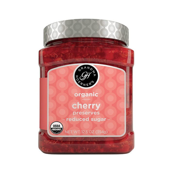 GRANDMA HOERNERS: Organic Cherry Reduced Sugar Preserves, 12.5 oz