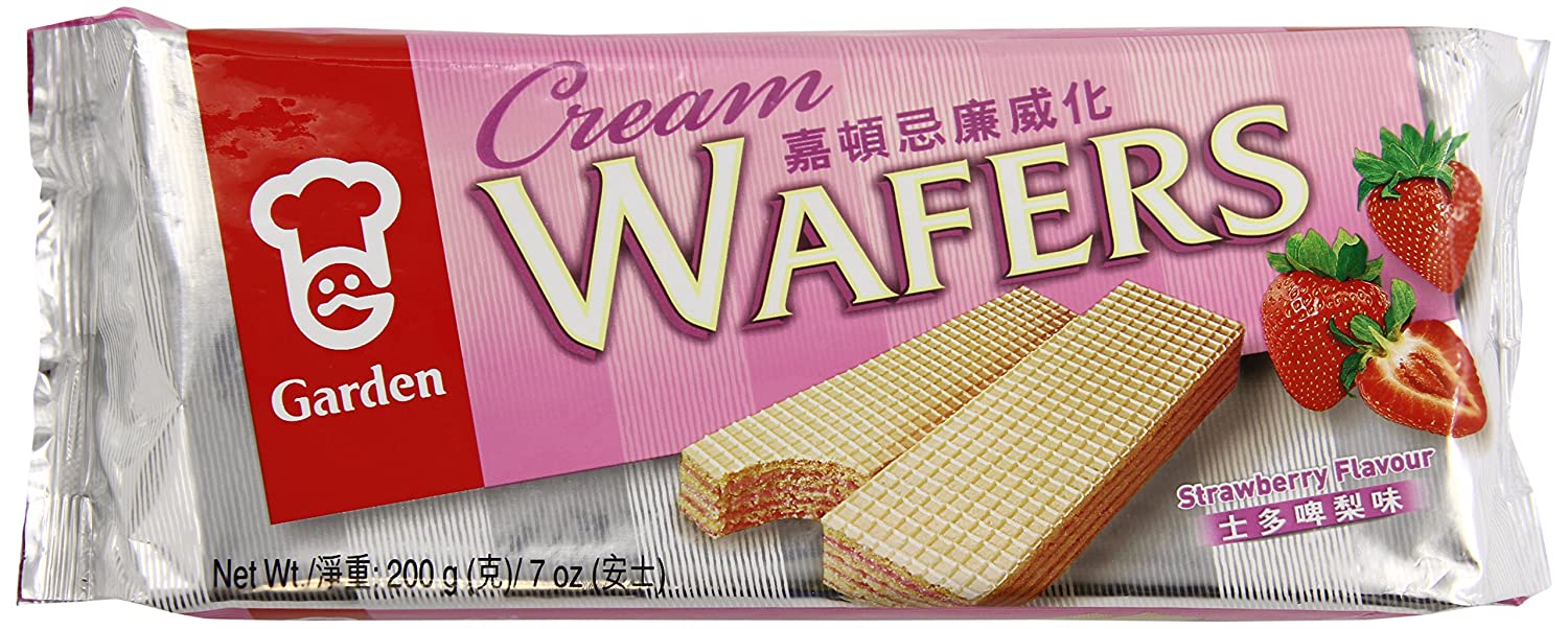 GARDEN: Cream Wafer Strawberry, 7 OZ