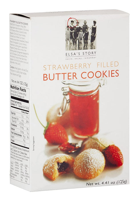 ELSAS STORY: Strawberry Filled Butter Cookies, 4.41 oz