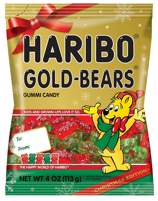HARIBO: Gummy Candy Goldbears Christmas Edition, 4 oz