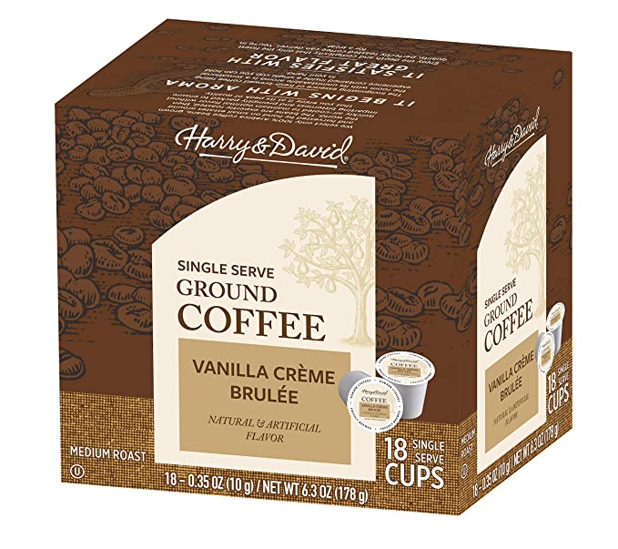 HARRY & DAVID: Vanilla Creme Brulée Single Serve Coffee, 18 pc