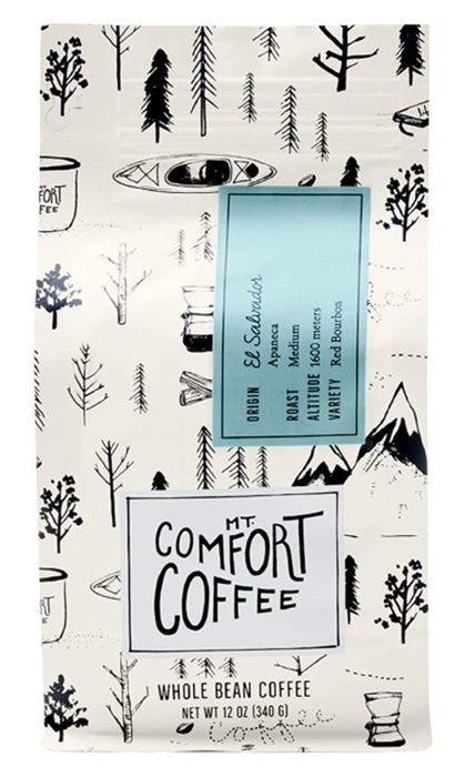 MT COMFORT COFFEE: El Salvador Medium Roast Whole Bean Coffee, 12 oz