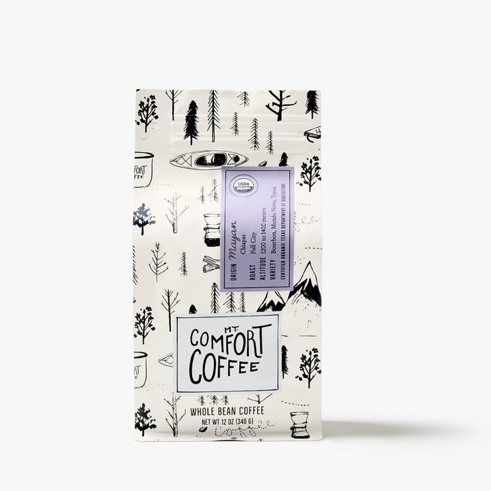 MT COMFORT COFFEE: Mayan Full City Roast Whole Bean Coffee, 12 oz