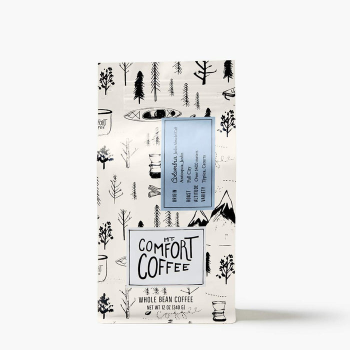 MT COMFORT COFFEE: Colombia Full City Roast Whole Bean Coffee, 12 oz
