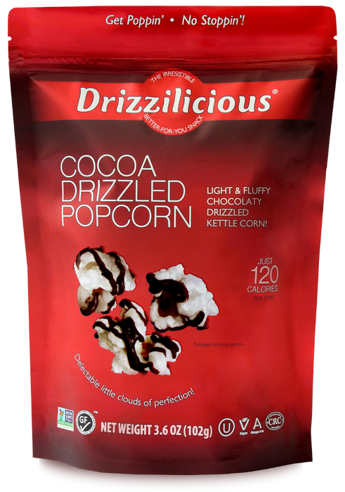 DRIZZILICIOUS: Cocoa Drizzled Popcorn, 3.6 oz
