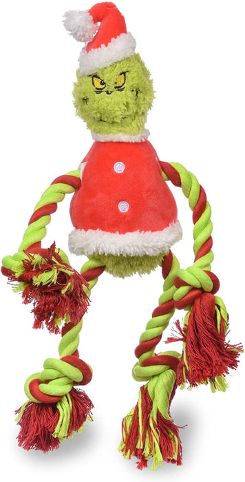 DR. SEUSS GRINCH: Grinch Santa Rope Limb Pull Dog Toy, 1 pk