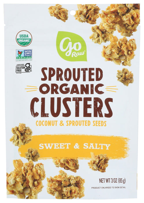 GO RAW: Clusters Coconut And Sprouted Seeds Sweet N Salty, 3 OZ