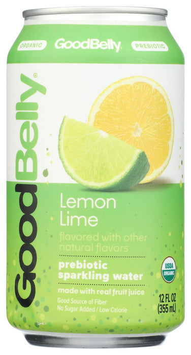 GOOD BELLY: Lemon Lime Prebiotic Sparkling Water, 12 fo
