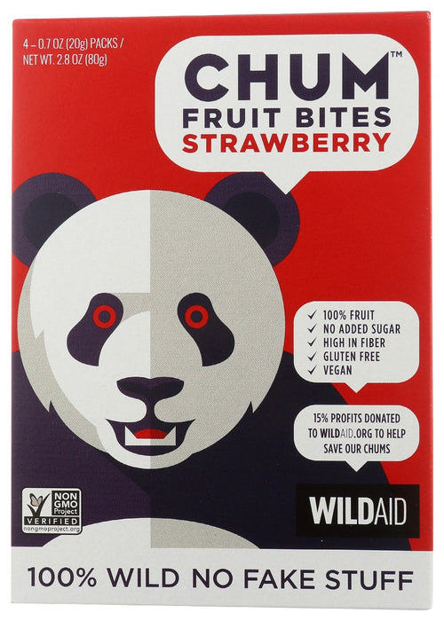 CHUM: Bites Fruit Strawbrry 4Pk, 2.83 oz