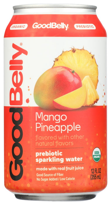 GOOD BELLY: Mango Pineapple Prebiotic Sparkling Water, 12 fo