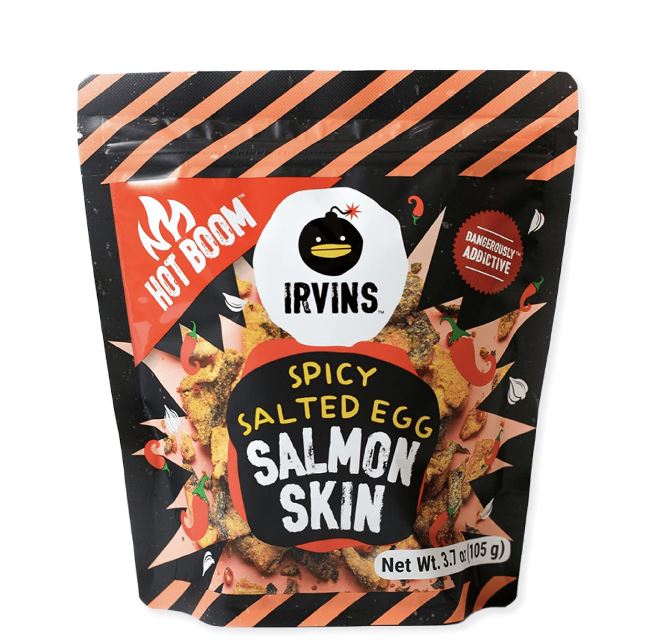 IRVINS: Hot Boom Salted Egg Fish Skin, 3.7 oz