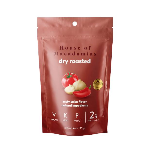 HOUSE OF MACADAMIAS: Dry Roasted Macadamia Nuts With Zesty Salsa, 4 oz