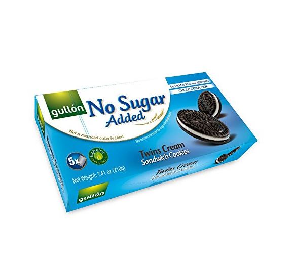 GULLON: Twins Cream Sandwich Cookies No Sugar Added, 7.41 oz