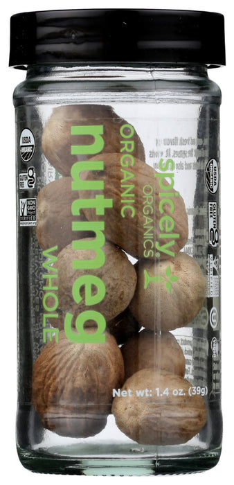 SPICELY ORGANICS: Organic Nutmeg Whole Jar, 1.4 oz