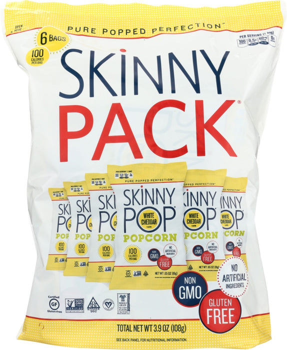 SKINNY POP: White Cheddar Popped Popcorn 6Pk, 3.9 oz