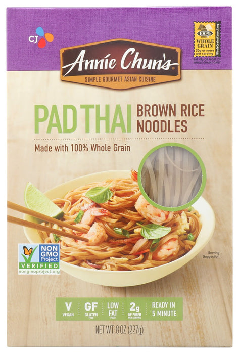 ANNIE CHUNS: Pad Thai Brown Rice Noodles, 8 oz