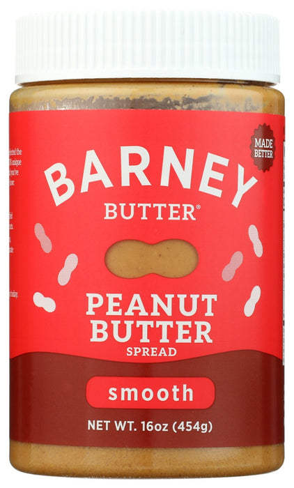 BARNEY BUTTER: Smooth Peanut Butter, 16 oz