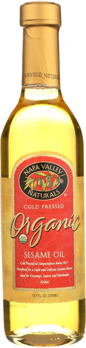 NAPA VALLEY NATURALS: Organic Cold Pressed Sesame Oil, 12.7 fo