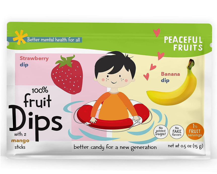 PEACEFUL FRUITS: Strawberry Banana Fruit Dips, 0.5 oz