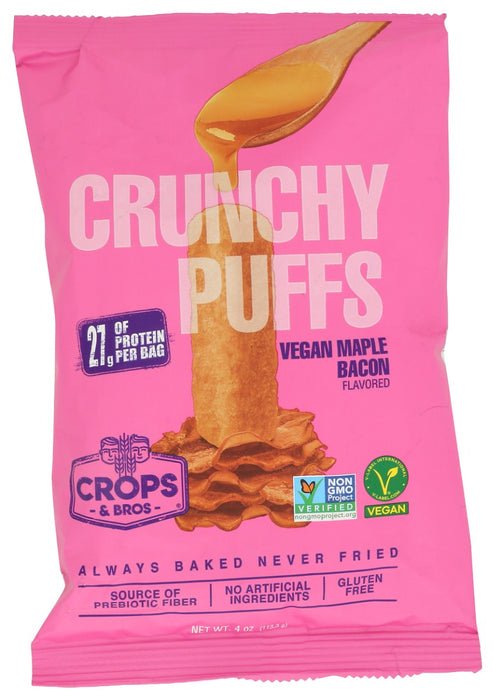 CROPS AND BROS: Vegan Maple Bacon Crunchy Puffs, 4 oz