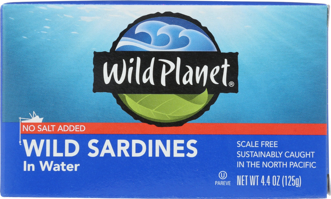 WILD PLANET: Wild Sardines In Water No Salt Added, 4.4 oz