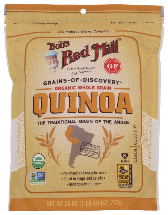 BOBS RED MILL: Organic Quinoa Grain, 26 oz