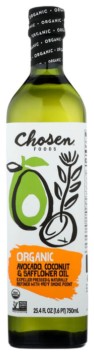 CHOSEN FOODS: Organic Avocado Coconut and Safflower Oil, 750 ml