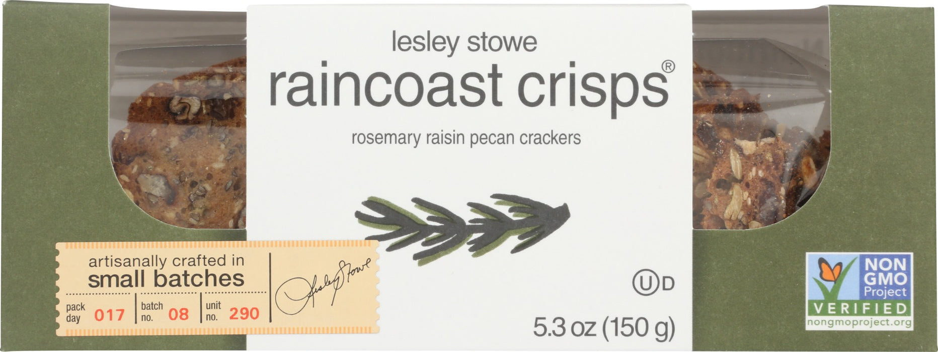 LESLEY STOWE: Raincoast Crisps Rosemary Raisin Pecan Crackers, 5.3 oz