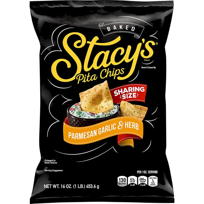 STACYS PITA CHIP: Parmesan Garlic Herb Pita Chips, 16 oz