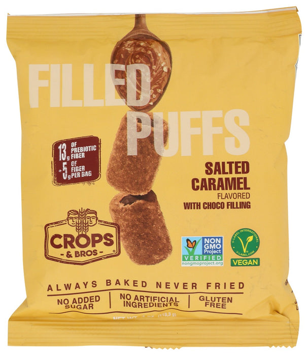 CROPS AND BROS: Salted Caramel Crunchy Puffs, 4 oz