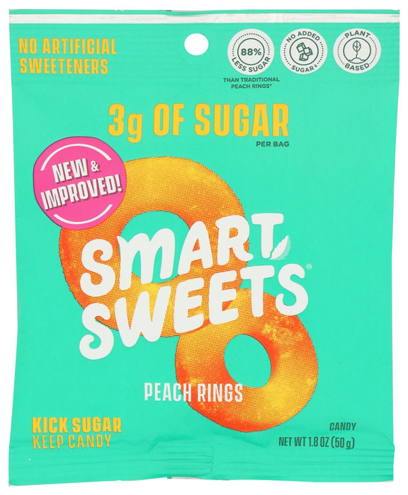 SMARTSWEETS: Peach Rings Gummy Candy, 1.8 oz