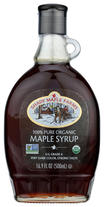 SHADY MAPLE FARM: Organic Very Dark Maple Syrup, 16.9 oz