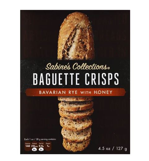 SABINES COLLECTIONS: Bavarian Rye With Honey Baguette Crisps, 4.5 oz