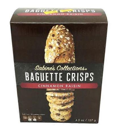 SABINES COLLECTIONS: Cinnamon Raisin Baguette Crisps, 4.5 oz