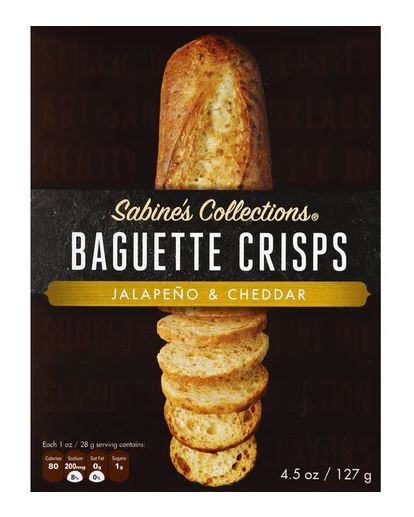 SABINES COLLECTIONS: Jalapno Cheddar Baguette Crisps, 4.5 oz
