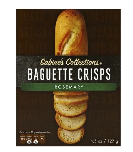 SABINES COLLECTIONS: Rosemary Baguette Crisps, 4.5 oz