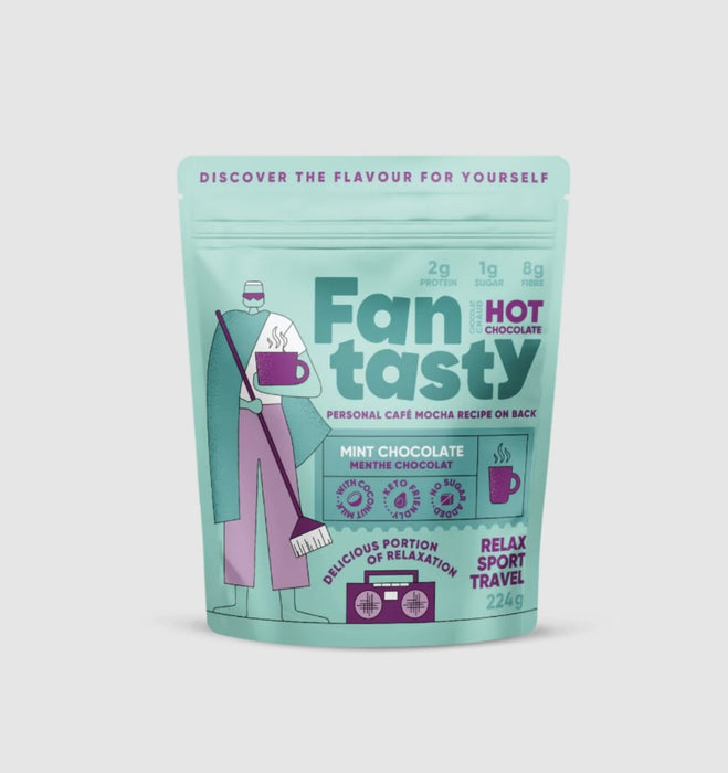 FAN TASTY FOODS: Hot Chocolate Mix Mint Low Sugar, 7.9 oz