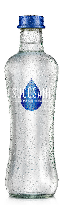 SOCOSANI: Water Sparkling Mineral Glass, 12 fo