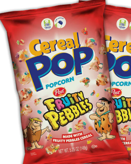 COOKIE POP POPCORN: Cereal Pop Fruty Pebbles, 5.25 OZ