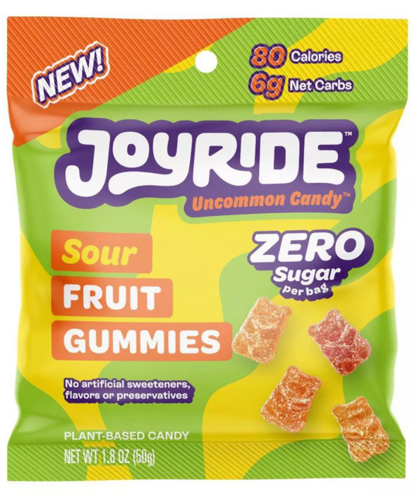 JOYRIDE: Gummies Sour Fruit Zero, 1.8 OZ