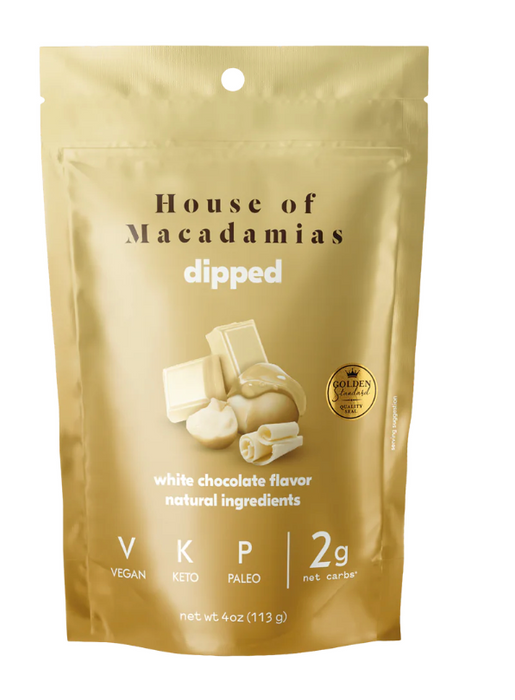 HOUSE OF MACADAMIAS: Nuts Dip White Chocolate, 4 oz